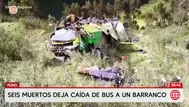 Seis muertos tras caída de bus a un barranco en Puno