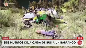 Seis muertos tras caída de bus a un barranco en Puno. Foto y video: América Noticias