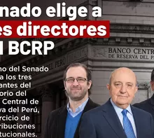 El pleno del Senado eligió a Oswaldo Molina Campodónico, José Ricardo Stok Capella y Juan José Marthans León como los tres nuevos directores del BCRP para el periodo 2026-2031. Imagen: Congreso. Video: Canal N
