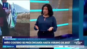La directora de Meteorología del Servicio Nacional de Meteorología e Hidrología del Perú (Senamhi), Grinia Ávalos, advirtió que el Fenómeno El Niño Costero se mantendrá hasta el verano de 2027./ Video: Canal N