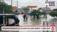 Senamhi pronostica lluvias en distritos de Lima Norte y Lima Este