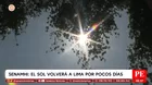 Senamhi: El sol volverá a Lima por pocos días este invierno