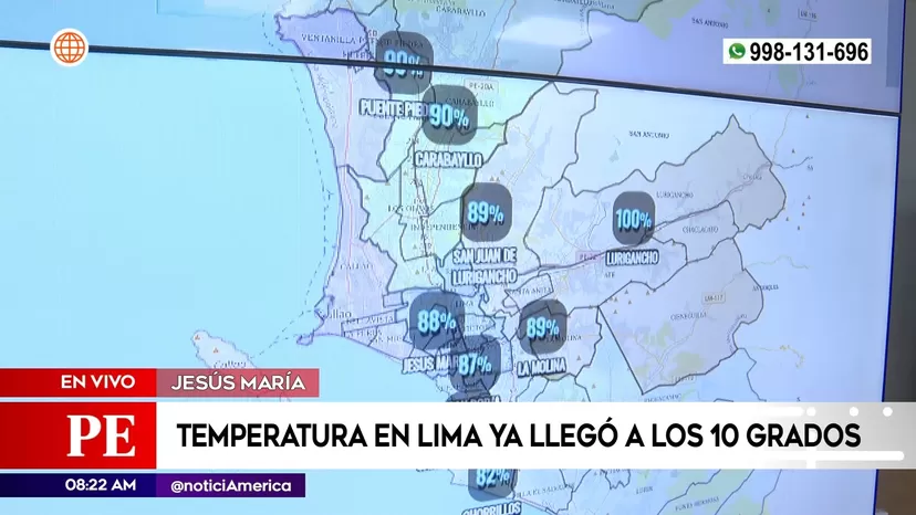 Senamhi: Temperatura en Lima llegó a los 10 grados
