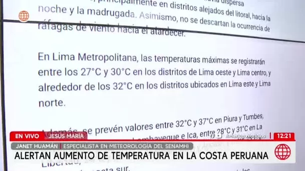 Senamhi pronostica temperaturas de hasta 32 grados/ América Noticias