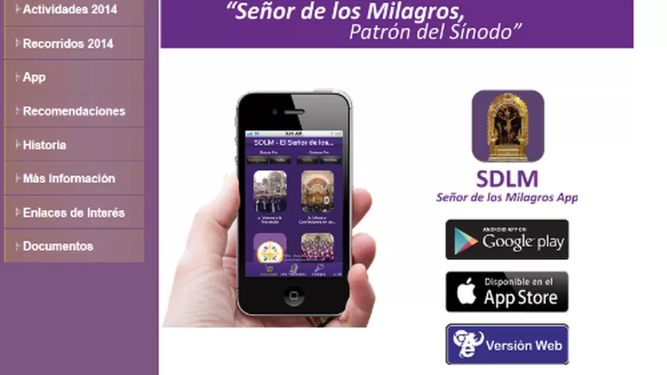 La aplicación del Señor de los Milagros obtuvo más de 78 mil descargas a través de las tiendas virtuales de Playstore y AppleStore.