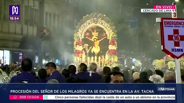El Señor de los Milagros hizo su primer recorrido del año este 4 de octubre / Canal N