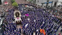 El Cristo de Pachacamilla, conocido como el Señor de los Milagros, salió en procesión a las 6:00 a.m. desde el Santuario de Las Nazarenas en Lima. / Video: Canal N