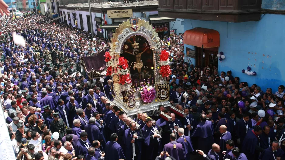 Cuarto recorrido del Señor de los Milagros será este miércoles 28 de octubre. Foto: Andina