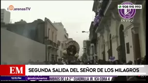 Señor de los Milagros: Momento en que imagen casi se cae en procesión. Foto y video: América Noticias