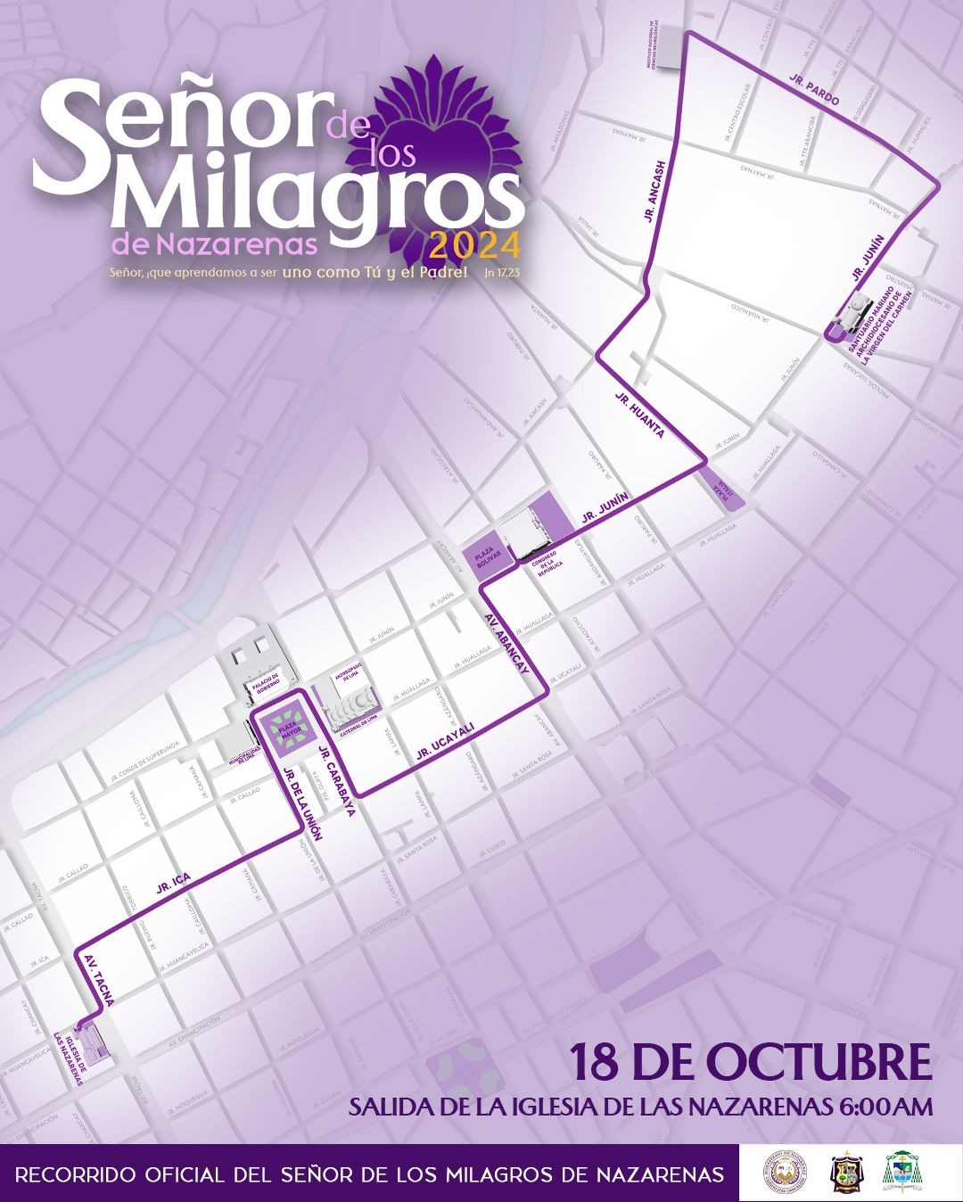 Señor de los Milagros: Procesión recorre por segunda vez