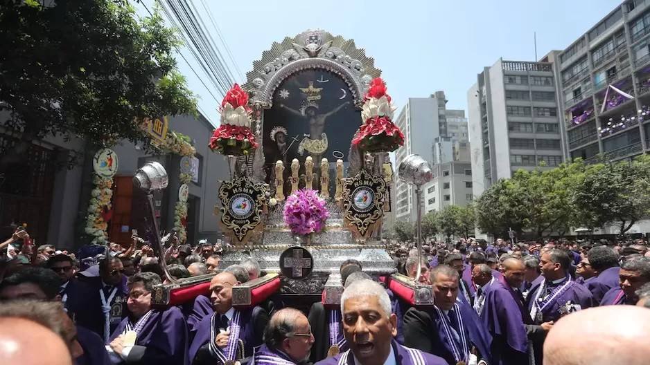 Señor de los Milagros: Recorridos del 18 y 19 de octubre. Foto: Andina Señor de los Milagros: Recorridos del 18 y 19 de octubre. Foto: Andina
