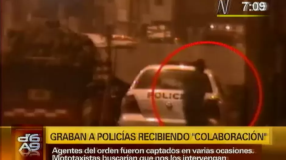 Policías cobraron coima con piñas a mototaxistas fueron separados de sus cargos