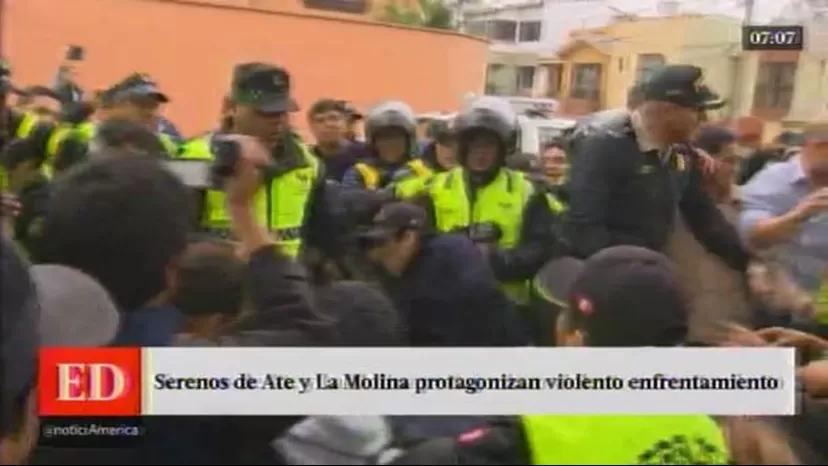 Serenos de Ate y La Molina se enfrentaron por demolición de sardineles