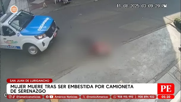 Camioneta de Serenazgo atropelló y mató a mujer en San Juan de Lurigancho. Foto: América Noticias
