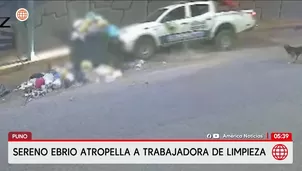 Sereno ebrio atropella a trabajadora de limpieza en Puno. Foto y video: América Noticias