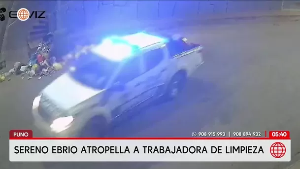 Sereno ebrio atropella a trabajadora de limpieza en Puno. Foto: América Noticias Sereno ebrio atropella a trabajadora de limpieza en Puno. Foto: América Noticias