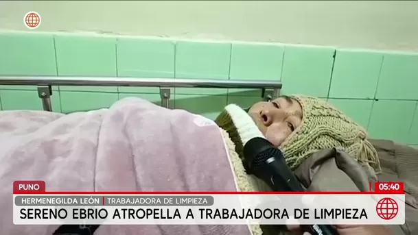 Sereno ebrio atropella a trabajadora de limpieza en Puno. Foto: América Noticias Sereno ebrio atropella a trabajadora de limpieza en Puno. Foto: América Noticias