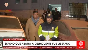 Sereno que abatió a delincuente fue liberado en Villa María del Triunfo. Foto y video: América Noticias