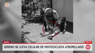Sereno se lleva celular de motociclista accidentado en Breña. Foto y video: América Noticias