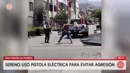 Sereno usa arma de electrochoque para defenderse de agresor