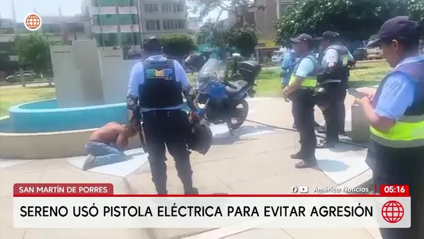 Sereno utiliza arma de electrochoque para defenderse de agresor en San Martín de Porres. Foto: América Noticias