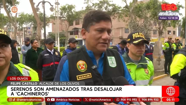 Serenos de Los Olivos reciben amenazas tras desalojo de cachineros. Foto: América Noticias Serenos de Los Olivos reciben amenazas tras desalojo de cachineros. Foto: América Noticias