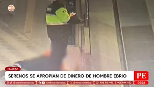 Serenos se apropian de dinero frente a cajero en Huaraz. Foto y video: América Noticias