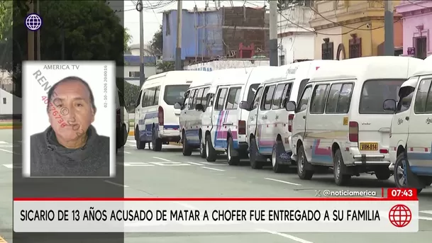 Sicario de 13 años acusado de matar a chofer fue entregado a su familia. Foto: América Noticias Sicario de 13 años acusado de matar a chofer fue entregado a su familia. Foto: América Noticias