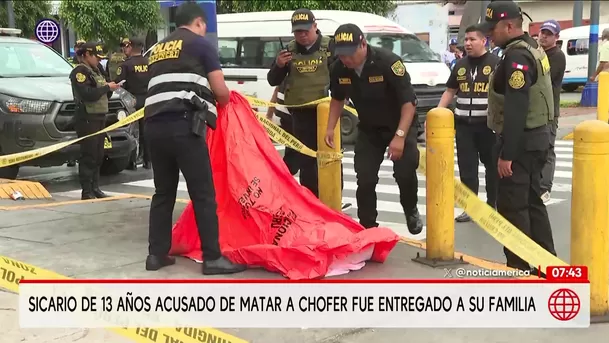 Sicario de 13 años acusado de matar a chofer fue entregado a su familia. Foto: América Noticias Sicario de 13 años acusado de matar a chofer fue entregado a su familia. Foto: América Noticias
