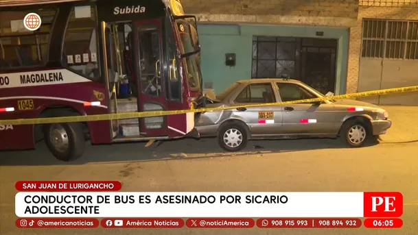 Conductor de bus es asesinado por sicario adolescente en San Juan de Lurigancho. Foto: América Noticias
