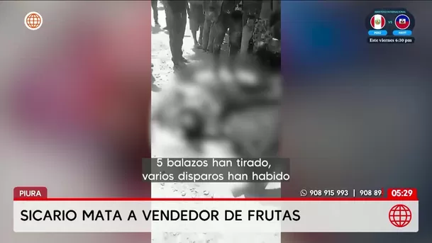 Sicario asesina a comerciante de frutas en Piura. Foto: América Noticias