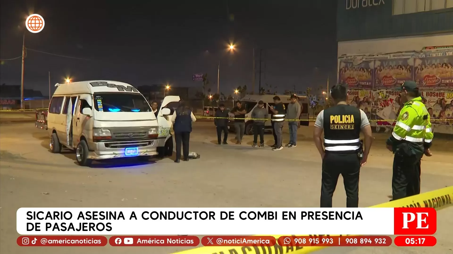Sicario asesina a conductor de combi en presencia de pasajeros en Villa El Salvador. Foto: América Noticias Sicario asesina a conductor de combi en presencia de pasajeros en Villa El Salvador. Foto: América Noticias