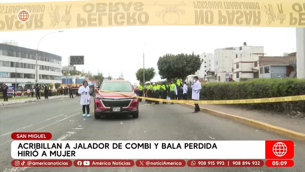 Sicario asesina a jalador de combi en San Miguel y hiere a mujer. Foto: América Noticias