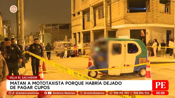 Sicario asesina a mototaxista que habría dejado de pagar cupos en Villa El Salvador. Foto: América Noticias Sicario asesina a mototaxista que habría dejado de pagar cupos en Villa El Salvador. Foto: América Noticias