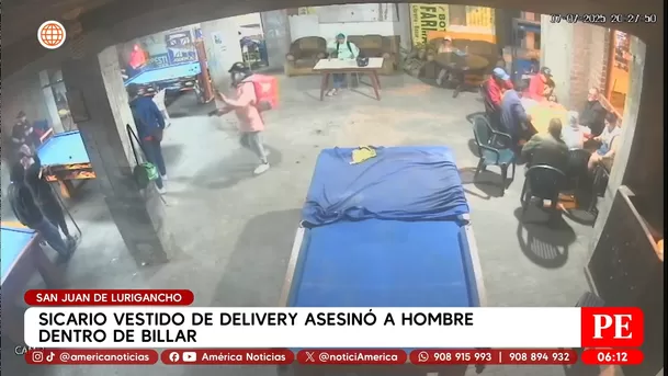 Sicario vestido de delivery asesinó a hombre dentro de billar en San Juan de Lurigancho. Foto: América Noticias