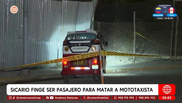 Sicario finge ser pasajero para matar a mototaxista en El Agustino. Foto: América Noticias Sicario finge ser pasajero para matar a mototaxista en El Agustino. Foto: América Noticias