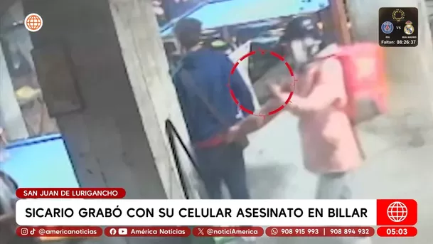 Sicario grabó con su celular asesinato en billar en San Juan de Lurigancho. Foto: América Noticias