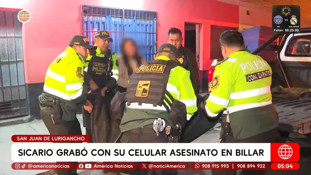 Sicario grabó con su celular asesinato en billar en San Juan de Lurigancho. Foto: América Noticias