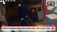 Sicario intenta disparar contra negocio de comida en el Rímac
