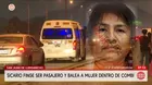 Sicario vestido de limpieza balea a mujer en combi en SJL