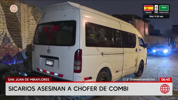 Sicarios asesinan a chofer de combi en San Juan de Miraflores. Foto: América Noticias