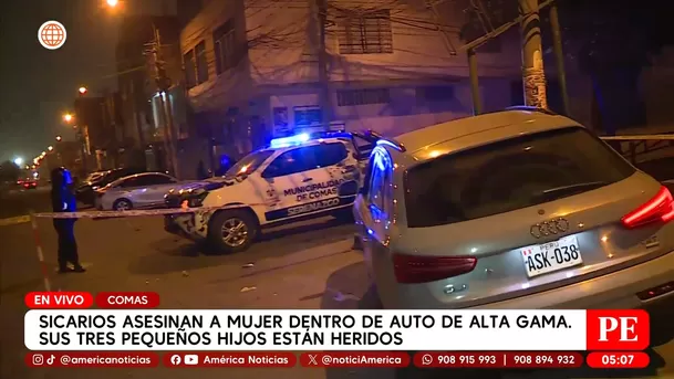 Sicarios asesinan a mujer en auto de alta gama en Comas. Foto: América Noticias
