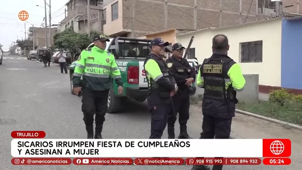 Sicarios asesinan a mujer en fiesta de cumpleaños en Trujillo. Foto: América Noticias