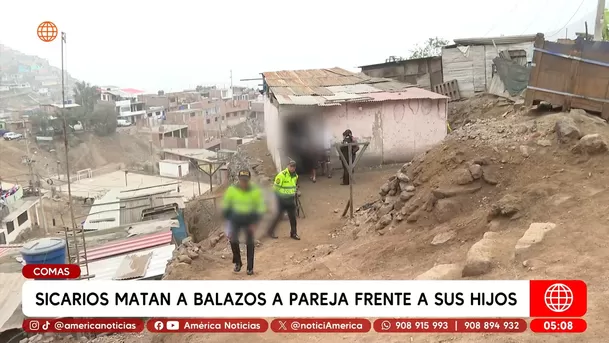 Sicarios asesinan a pareja a balazos frente a sus hijos en Comas. Foto: América Noticias