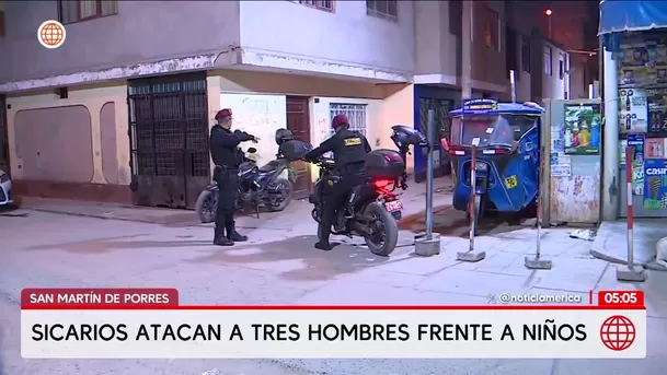 Sicarios atacan a tres hombres frente a niños en San Martín de Porres. Foto: América Noticia