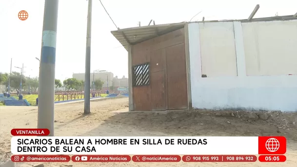 Sicarios balean a hombre en silla de ruedas dentro de su casa en Ventanilla. Foto: América Noticias