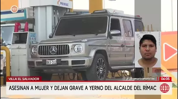 Yerno del alcalde del Rímac baleado y su pareja asesinada en grifo de VES/ América Noticias