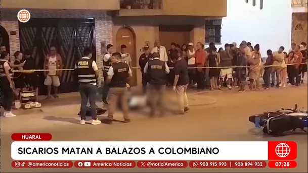 Sicarios matan a balazos a colombiano en Huaral. Foto: América Noticias Sicarios matan a balazos a colombiano en Huaral. Foto: América Noticias