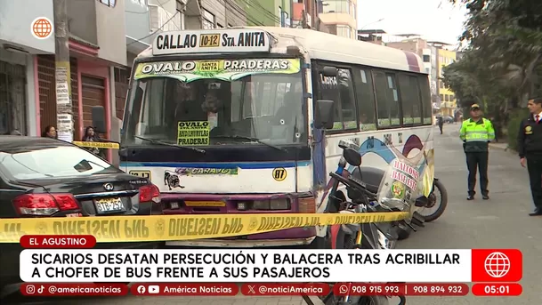 Sicarios matan a chofer de bus en El Agustino y desatan balacera. Foto: América Noticias