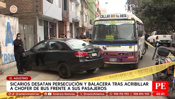 Sicarios matan a chofer de bus en El Agustino y desatan balacera. Foto: América Noticias